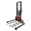 Pake Handling Tools Manual Stacker, 2200 lb. Cap, 63" Lift Height, Straddle Leg, Adjustable Fork PAKMS03